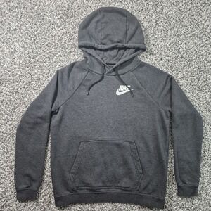 NIKE Pullover Hoodie Sweatshirt Gray Women's Size Medium long Sleeve Sporty